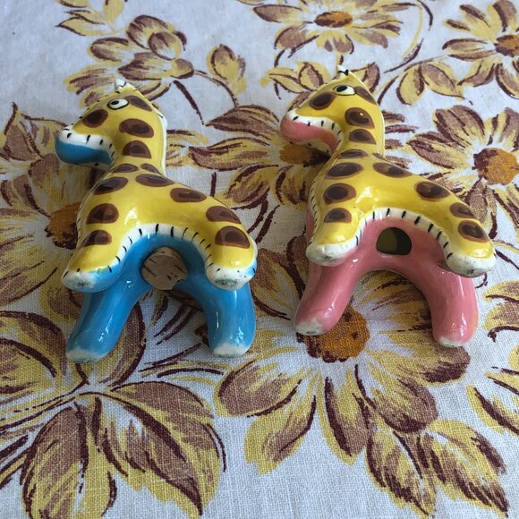 Vintage Napco Stuffed Giraffe Salt And Pepper - Picture 6 of 7